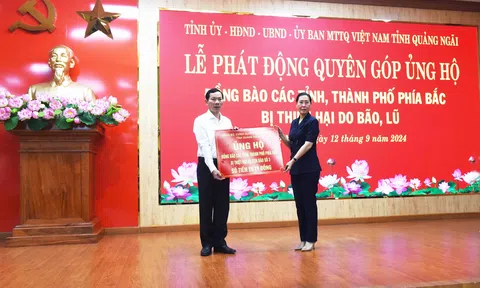 Quảng Ngãi: Phát động quyên góp ủng hộ đồng bào các tỉnh, thành phố phía Bắc bị thiệt hại do bão, lũ