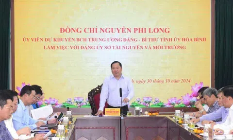 Bí thư Tỉnh ủy Hoà Bình Nguyễn Phi Long: Nâng cao hiệu quả tham mưu thực hiện công tác quản lý Nhà nước về tài nguyên và môi trường