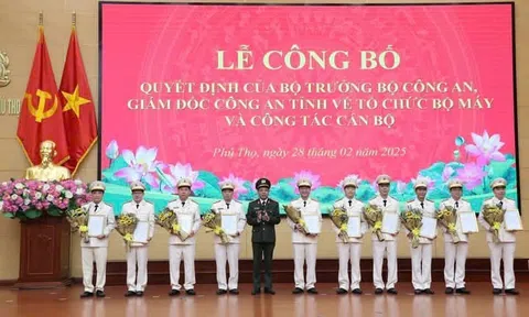 Công an tỉnh Phú Thọ công bố quyết định về tổ chức bộ máy và công tác cán bộ