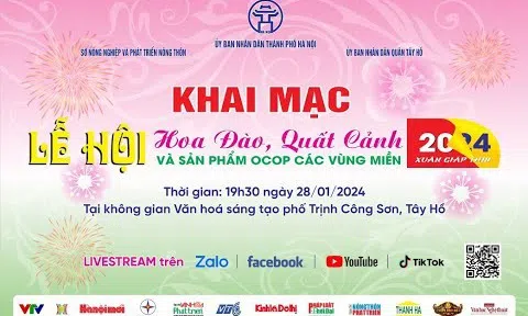 TRỰC TIẾP: Khai mạc Lễ hội Hoa đào, Quất cảnh và sản phẩm OCOP vùng miền xuân Giáp Thìn 2024