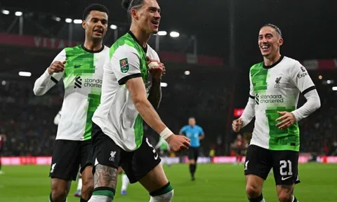 Nunez hóa người hùng, Liverpool 'toát mồ hôi' trước Bournemouth tại Carabao Cup 2023/24