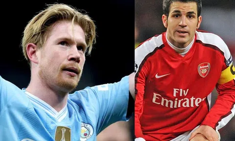 De Bruyne vượt qua Fabregas, vẫn thua xa huyền thoại MU về kiến tạo