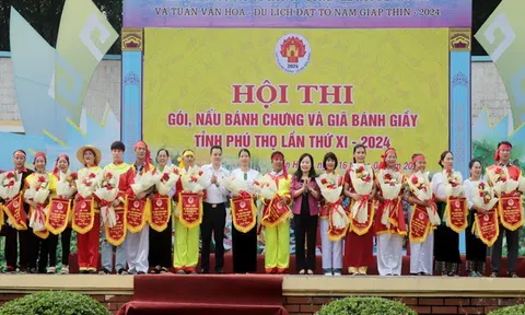 Phú Thọ: Hội thi gói, nấu bánh chưng và giã bánh giầy lần thứ XI năm 2024 dâng cúng Hùng Vương