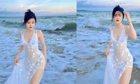 MC 'nấm lùn' nhất VTV được khen như tiên nữ giáng trần khi thả dáng với váy tắm xuyên thấu