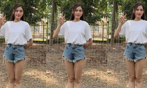 Hoa hậu Đỗ Hà tranh thủ khoe chân dài với quần jeans không thể ngắn hơn khi 'đọ dáng' cùng đà điểu