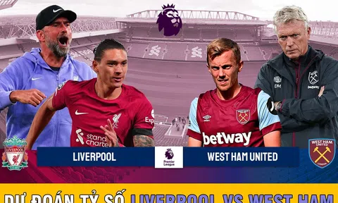 Dự đoán tỷ số Liverpool vs West Ham 20h00 ngày 24/9 - Lịch thi đấu Ngoại hạng Anh 2023/2024 vòng 6