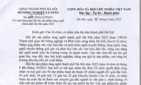 Thể lệ "Hội thi sản phẩm làng nghề thành phố Hà Nội năm 2023"