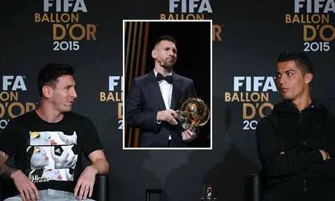 Ronaldo có phản ứng bất ngờ trước Quả Bóng Vàng thứ 8 của Messi