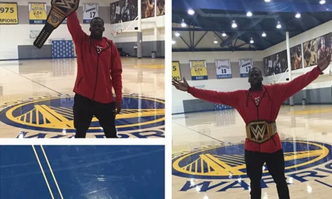 Tung đòn khóa cổ gọn gàng với cầu thủ cao hơn mình gần 20cm, Draymond Green được khuyên sang WWE thi đấu