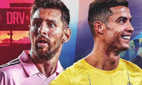 Ronaldo hành động đầy thách thức khi Messi được hô trên khán đài