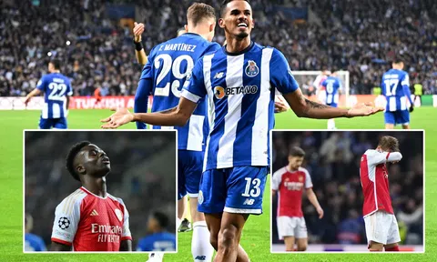 Con số ác mộng Arsenal tái hiện sau 13 năm trong trận thua Porto