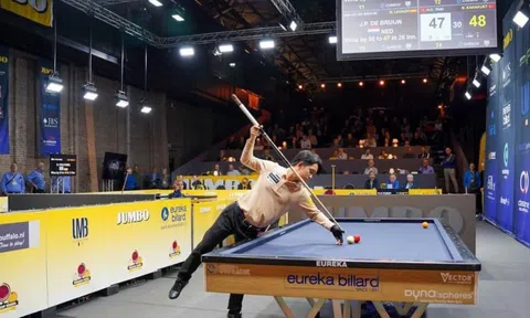Thanh Lực và Hồng Thái vượt ải, cùng Quyết Chiến - Phương Vinh đấu vòng 1/16 World Cup carom 3 băng 2024