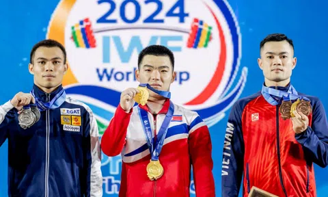 Lực sĩ Lại Gia Thành giành HCV World Cup 2024