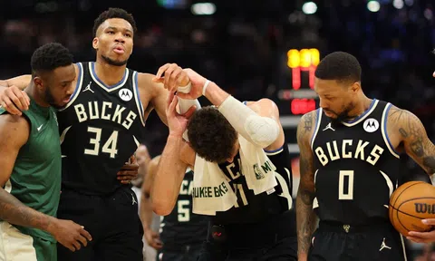 'Á thần' Giannis Antetokounmpo chấn thương trước thềm NBA Playoffs 2024