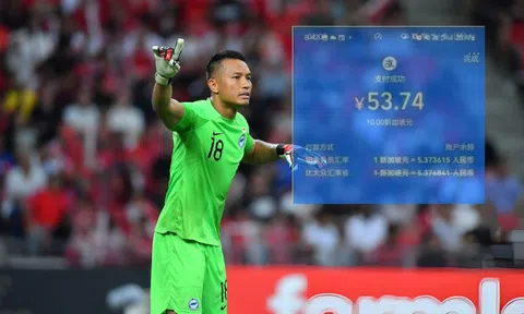 Giúp Trung Quốc đi tiếp, thủ môn Singapore nhận cơn bão chuyển khoản