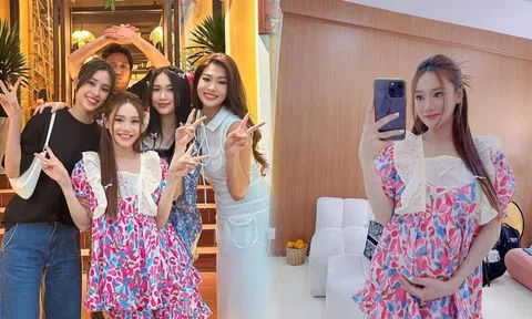 'Mẹ bầu' Nhã Phương tự tin đọ sắc cùng hội chị em Thiên Ân, Tiểu Vy, Hòa Minzy