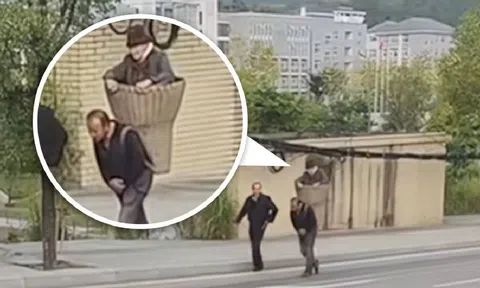 Hình ảnh 2 anh em thay nhau gùi mẹ trên vai làm lay động hàng triệu trái tim