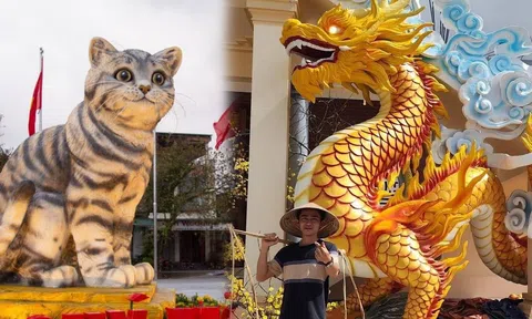 Hình ảnh đầu tiên về linh vật rồng ở Quảng Trị dưới tay nghệ nhân từng tạo ra 'hoa hậu mèo'