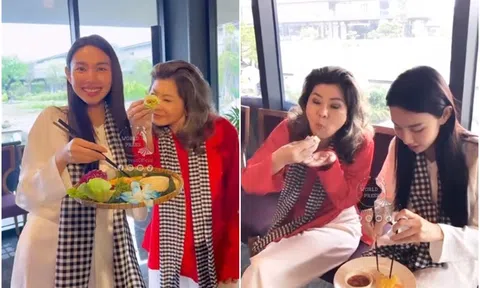 Thùy Tiên vui vẻ trò chuyện với bà Teresa, cùng thưởng thức món bánh xèo, một chi tiết làm rõ mối quan hệ