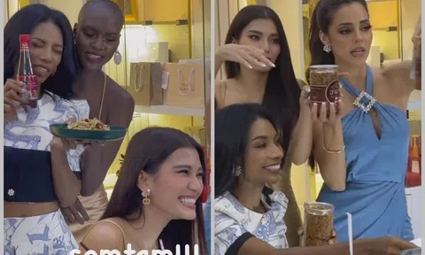 Tranh cãi chuyện Top 5 Miss Grand International 2023 vừa đăng quang đã livestream bán khô gà, nước mắm