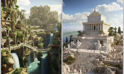 AI tái hiện lại 7 kỳ quan thế giới cổ xưa đã bị phá hủy: Đẹp như lạc vào xứ sở thần tiên!