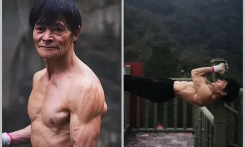Cụ ông 70 tuổi sở hữu thân hình cường tráng, cơ bụng 8 múi săn chắc, đến trai trẻ cũng phải chào thua