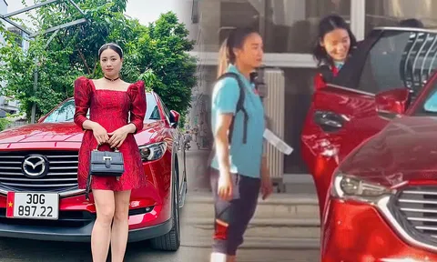 Hot girl tuyển nữ Việt Nam được bạn trai lái xe tiền tỷ đến đón