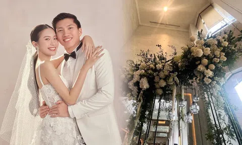 Cận cảnh không gian tiệc cưới đầy sang trọng của Đoàn Văn Hậu và Doãn Hải My tại Hà Nội