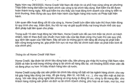 Home Credit phối hợp cùng cơ quan chức năng trong đợt kiểm tra hành chính các công ty cho vay tiêu dùng