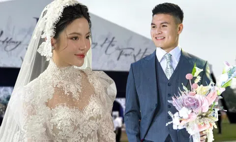 Đám cưới Quang Hải: Cô dâu Chu Thanh Huyền đẹp 'ná thở', mẹ chồng nói 1 câu cả làng vỡ òa