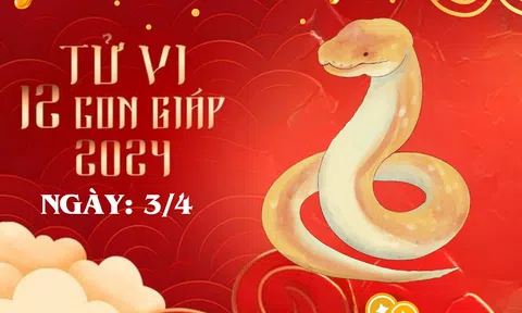 Tử vi 12 con giáp hôm nay ngày 3/4/2024: Tuổi Thân vạ miệng, tuổi Thìn khởi sắc, nhiều tuổi xáo trộn công việc