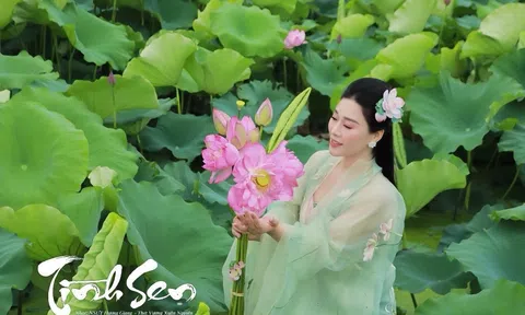 NSƯT Hương Giang lộng lẫy trong bộ ảnh "Tình Sen"