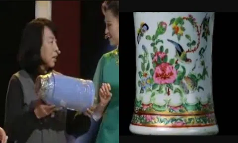 Người phụ nữ lấy bình giữ nhiệt đi thẩm định bảo vật, hoá ra dưới đáy có kho báu trăm triệu!