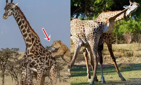 Bí mật về khả năng tấn công của hươu cao cổ, dáng đi có thể là vũ khí chống lại sư tử?