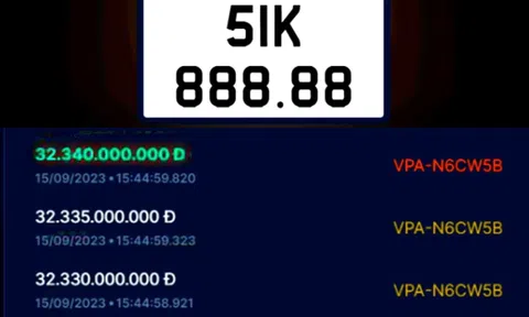 Hé lộ thời điểm 'lên sàn' của biển số ngũ quý 8 từng trúng đấu giá hơn 32 tỷ đồng