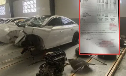 Giật mình với mức phí sửa chữa của ô tô MG 5 từng bị tai nạn ‘rơi’ cả động cơ tại TP.HCM