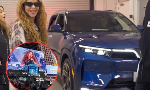 VinFast VF 9 xuất hiện đầy ấn tượng trong buổi hòa nhạc của ca sĩ Shakira tại Quảng trường Thời đại