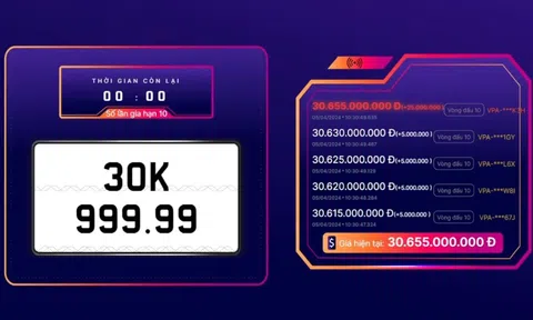 Đấu giá lại, biển số ngũ quý 9 Hà Nội chốt giá ngang một chiếc Rolls-Royce Cullinan