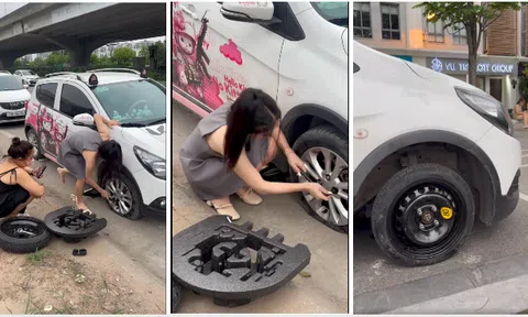 Nữ tài xế VinFast Fadil gây sốt khi tự thay lốp xe: Phải nhờ người thân hướng dẫn nhưng tiết kiệm 1 triệu đồng