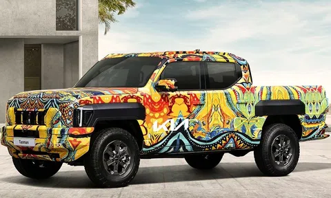 Bán tải Kia Tasman lộ diện trên đường chạy thử, trang bị động cơ khủng đấu Ranger Raptor