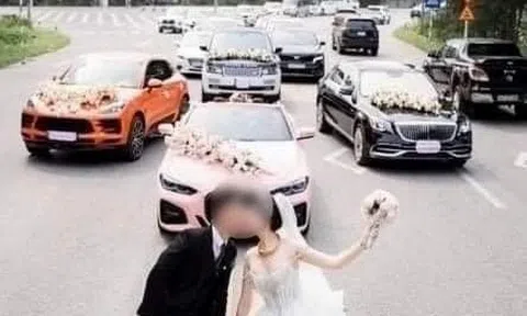 Dàn xe sang giữa đường chụp ảnh cưới, 4 đối tượng bị khởi tố