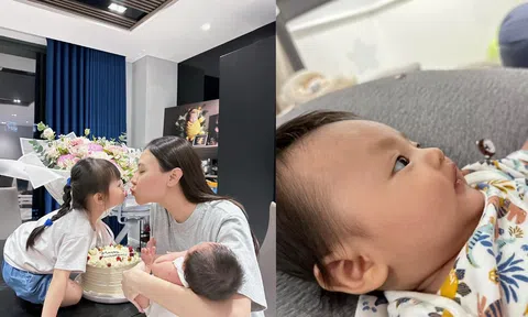 Đàm Thu Trang khoe cận mặt quý tử, Cường Đô La vào khen một câu khiến dân mạng bàng hoàng