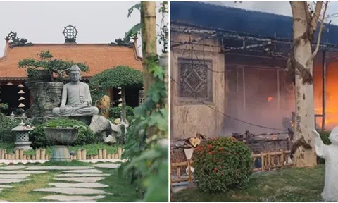 Khung cảnh hoang tàn của chùa Phật Quang Hà Nam sau đám cháy