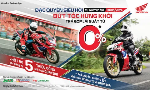 Đón đầu những hành trình mới với chương trình Hỗ trợ trả góp chỉ từ 0%   “Đặc quyền siêu hời – Bứt tốc hứng khởi”