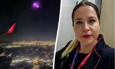 Quay video UFO phát sáng màu hồng lơ lửng trên bầu trời, tiếp viên khiến phi hành đoàn sững sờ