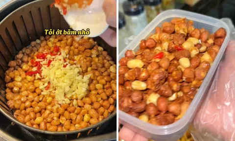 Tết 2024: Cách làm đậu phộng cháy tỏi thơm nức, giòn rụm bằng nồi chiên không dầu