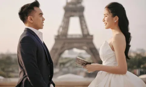 Á hậu Phương Anh hé lộ ảnh cưới với ông xã tại Pháp