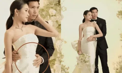 Doãn Hải My lộ vòng 2 to bất thường, Đoàn Văn Hậu liên tục dùng tay che bụng vợ dấy nghi vấn có 'tin vui'