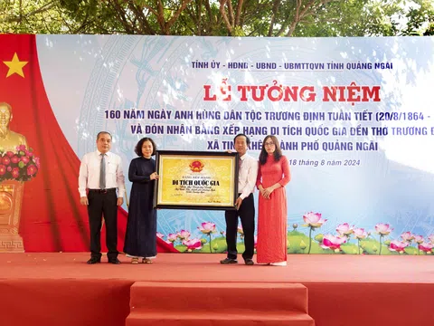 Quảng Ngãi: Tưởng niệm 160 năm ngày Anh hùng dân tộc Trương Định tuẫn tiết và đón nhận Bằng xếp hạng Di tích Quốc gia Đền thờ Trương Định 