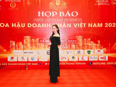 Á hậu Vũ Khánh Hòa diện thiết kế áo dài nổi bật tại họp báo Hoa hậu Doanh nhân Việt Nam 2023